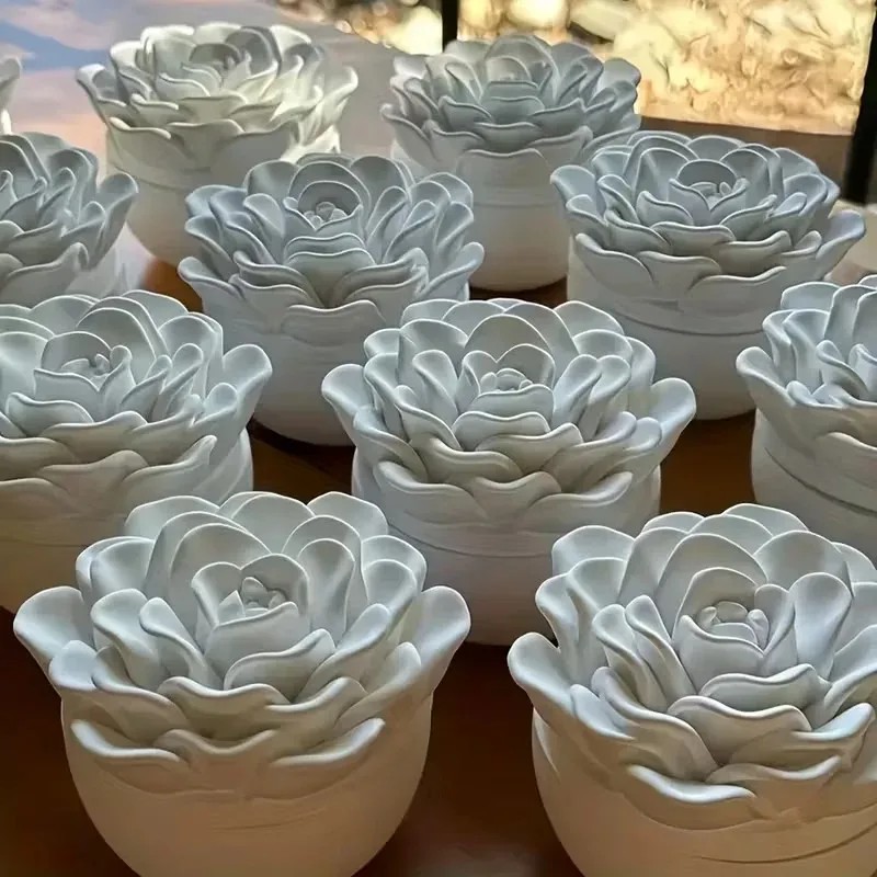 top quality 3d rose flower can - огляд і ціна Candle Making Jars With Lids