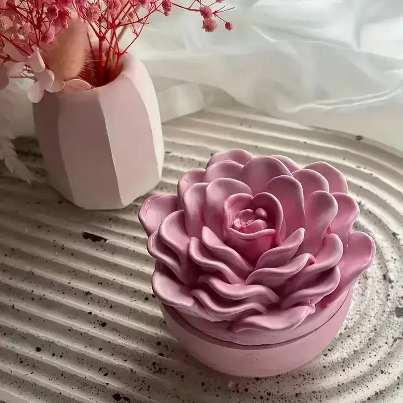 top quality 3d rose flower can - огляд і ціна Candle Making Jars With Lids