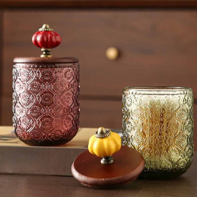Retro glass cotton swab storag - огляд і ціна Candle Making Jars With Lids