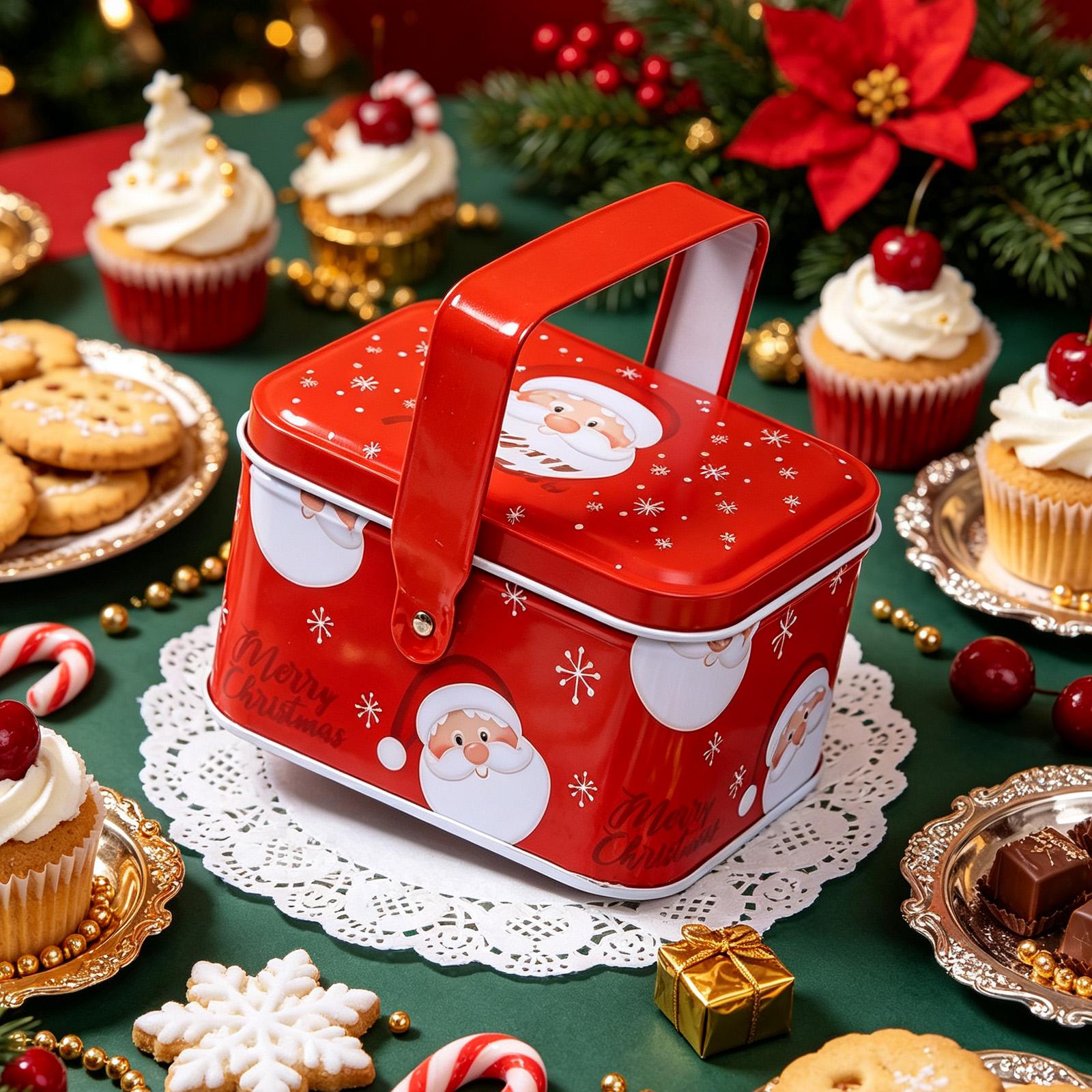Christmas Cookie Tins Metal Sa - огляд і ціна Tin Container Lid