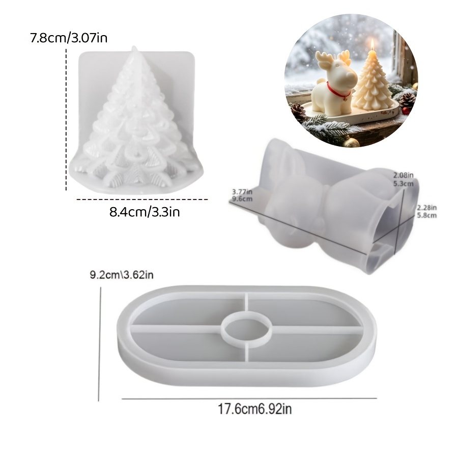 Clay Silicone Mold 3pcs Set: C - огляд і ціна Candle Making Kits